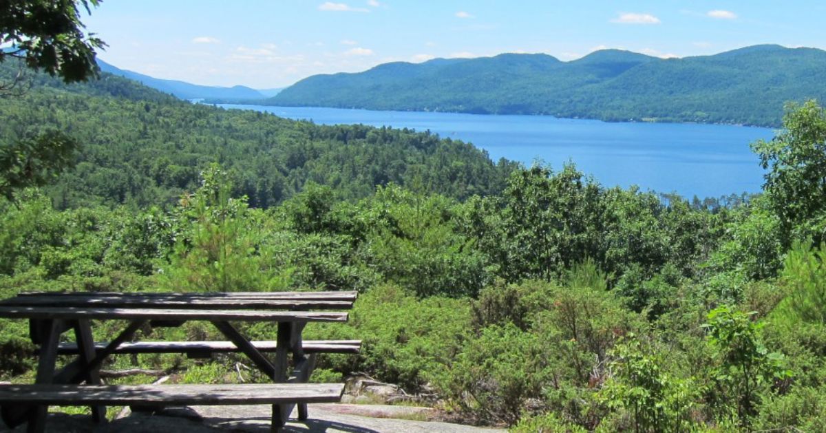 picnic table on scenic overlook