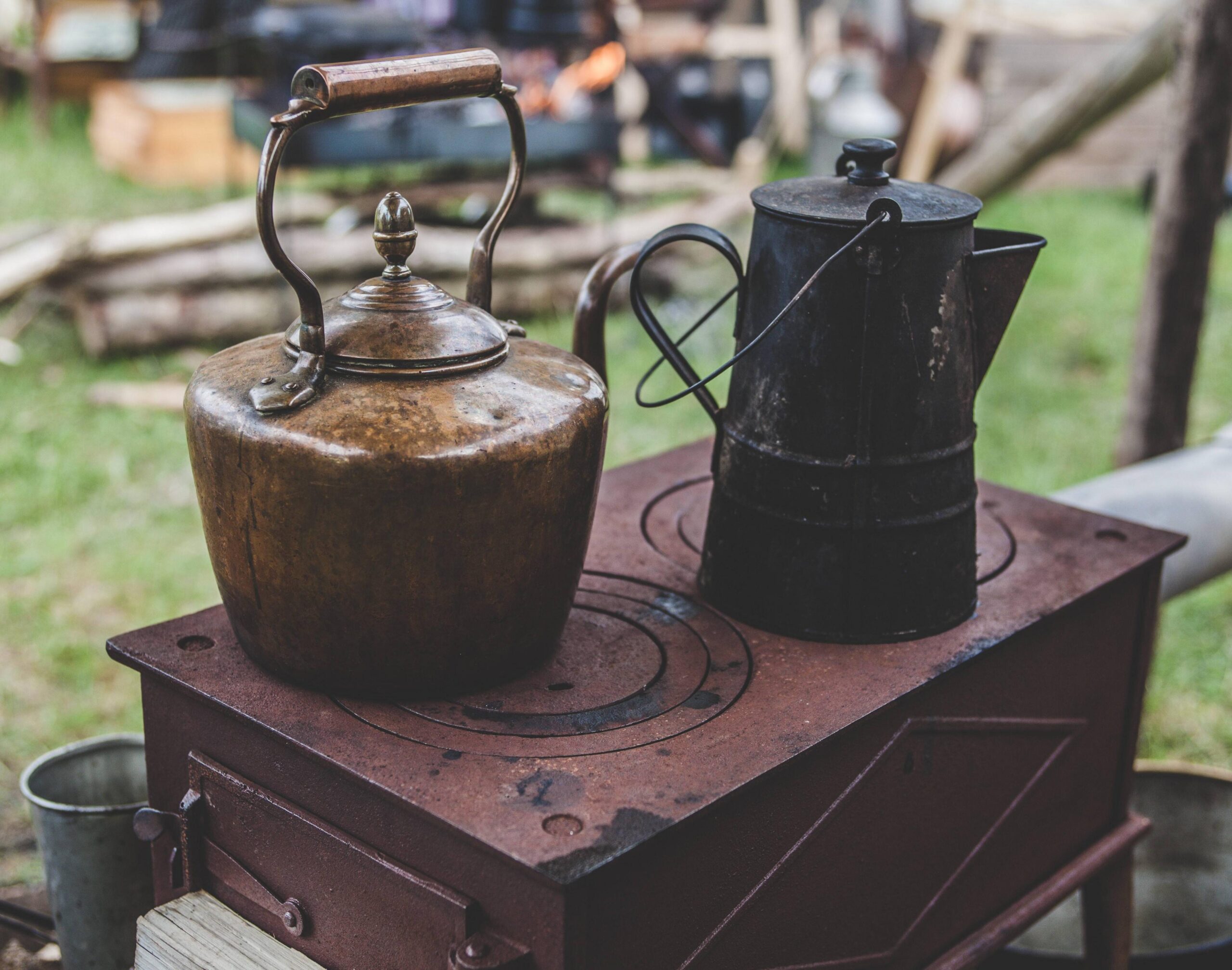 Old kettles used for brewing